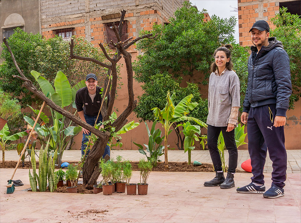 The three McLaren Scholars working together during their Scholarship in Marrakech in Morocco in 2019