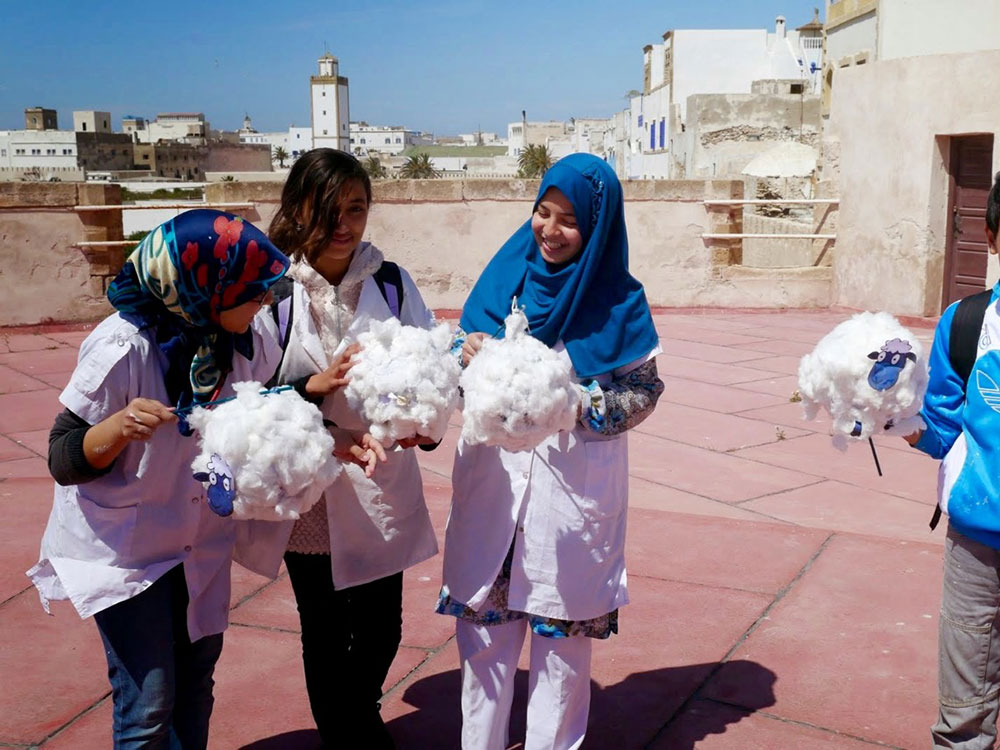 Shore to Shore Festival: Moroccan students in Essaouira make sheep puppets