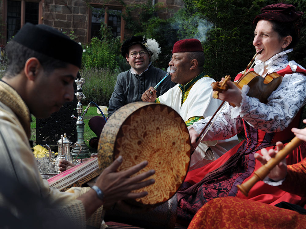 Shore to Shore Festival: Traditional Moroccan gnaoua and sufi musicians join with English Renaissance musicians in Warwickshire, UK