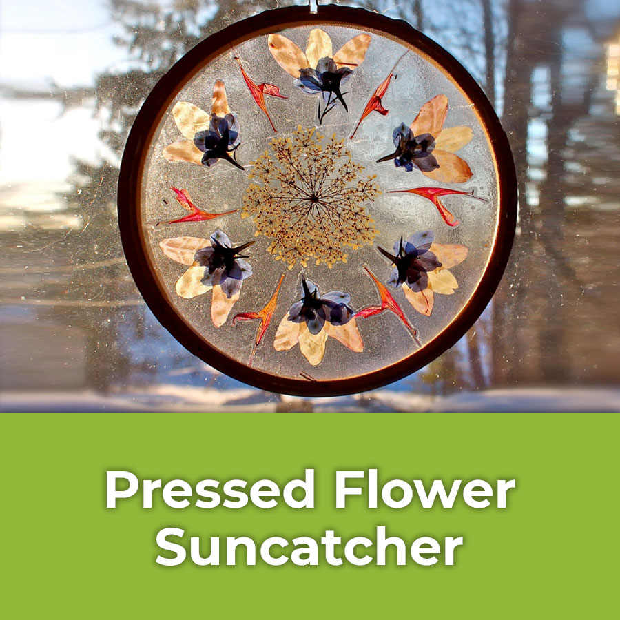 pressed flower suncatcher