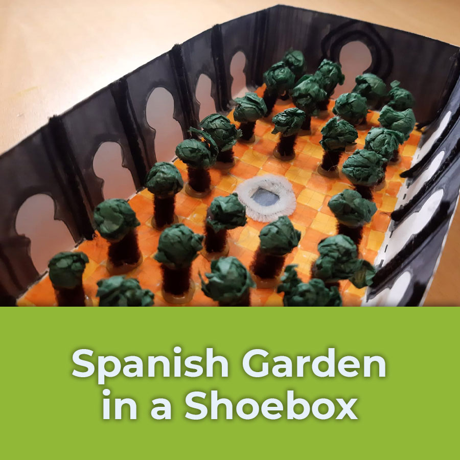 spanish garden in a s shoebox